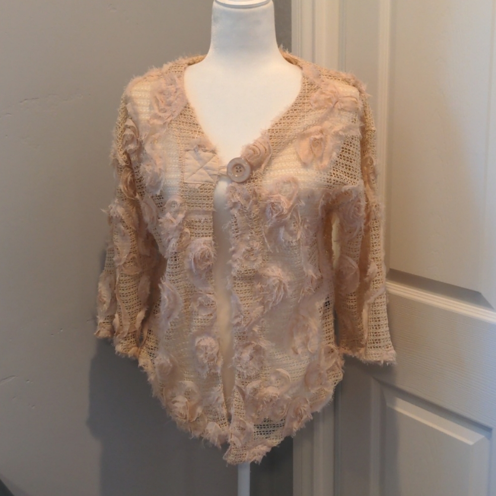 Kaktus 3/4 sleeve cardigan sheer Floral top